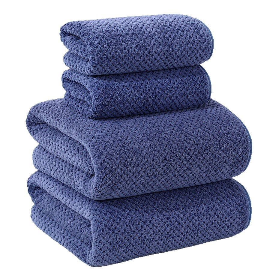 4-Piece Plush Coral Fleece Luxury Bath Towel Set