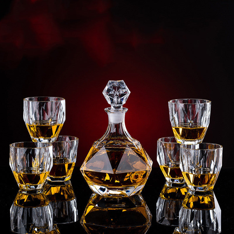 Thickened Whiskey Glass Set – Elegant European Crystal Wine Collection