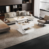 360 Rotating Coffee Table - Highgloss Lift-Top Centre Table with Drawers