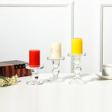 Glass Candle Holder Transparent Glass Set Candle Holder High Foot Crafts Wax Holder - Julia M LifeStyles