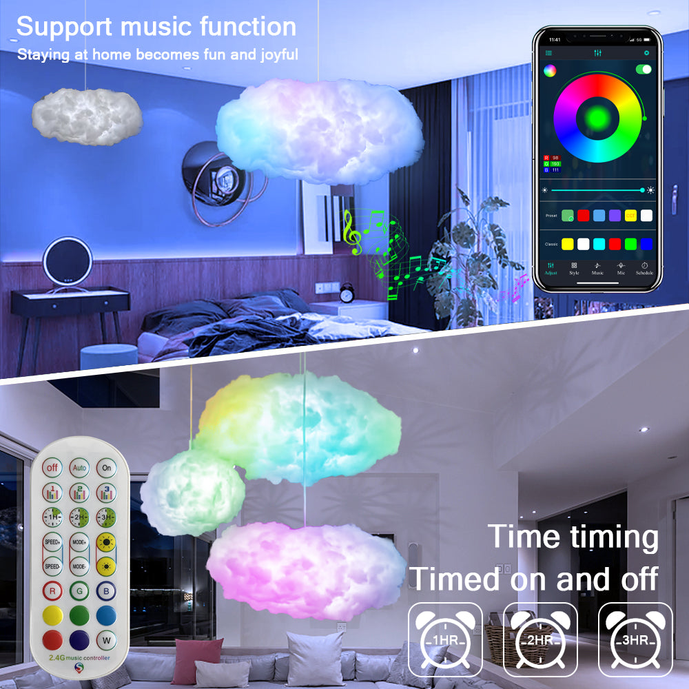 Luxe 3D RGBIC Cloud Ambient Light with Music Sync & App Control