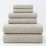 Solid Color Simple Towels 6-piece Cotton Suit