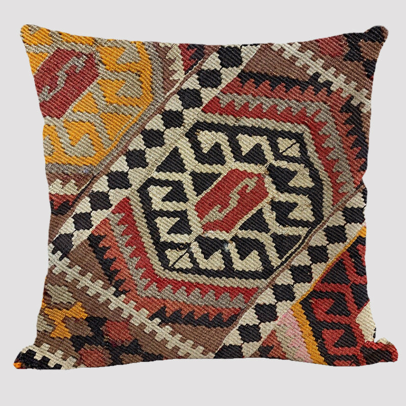 Bohemian Elegance: Linen Pillowcase in Ethnic Style