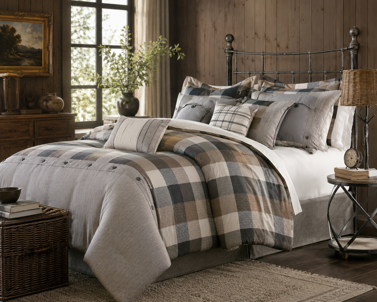 Hearthline Herringbone Seven-Piece Queen Comforter Set