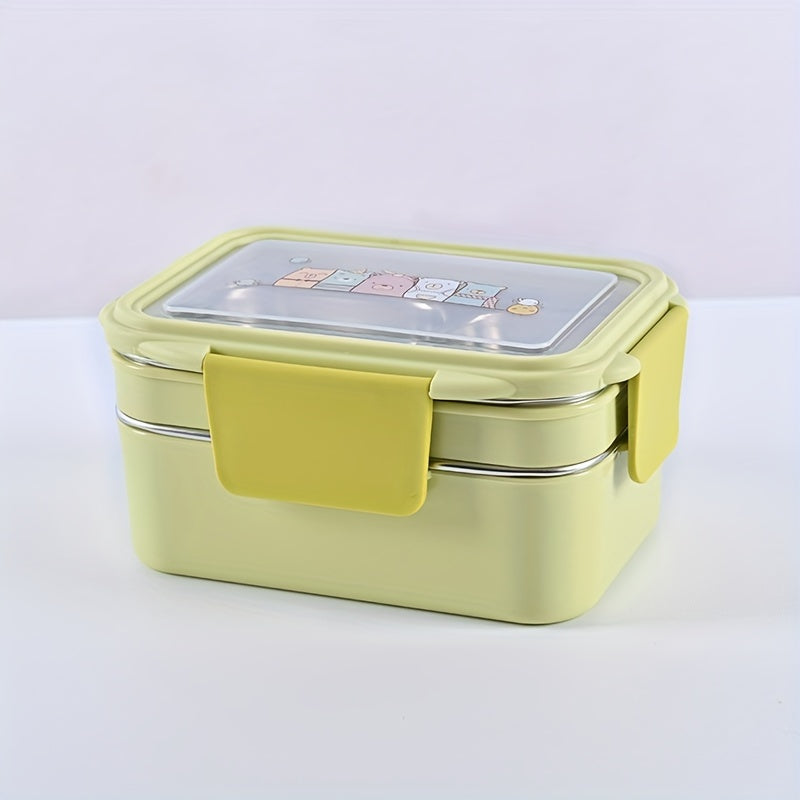1pc Programmable Stainless Steel Lunch Box with Grids, Leakproof Bento Container, Dishwasher Safe, Rectangle Food Storage for Office, School, Canteen, Home Kitchen - No Electricity Needed,Back to School Julia M LifeStyles