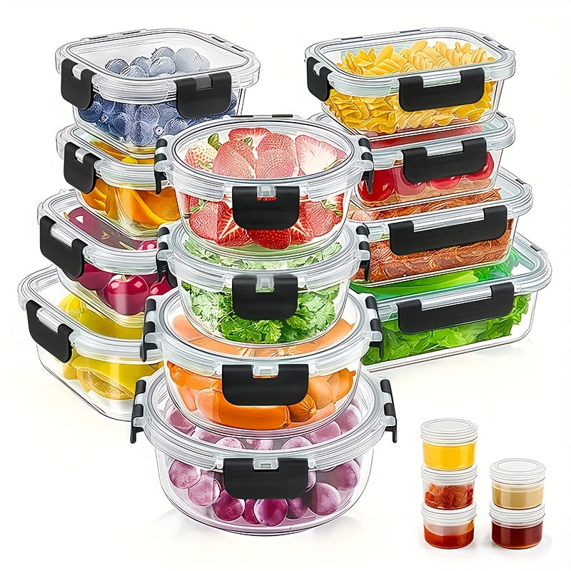 24pcs (12 Containers 12 Lids) Glass Food Storage Containers with Lids, Meal Prep, Pantry Kitchen Lunch Storage Containers, Leak Proof, Sealed Glass Lunch Box for Microwave, Oven, Fridge And Dishwasher Julia M LifeStyles