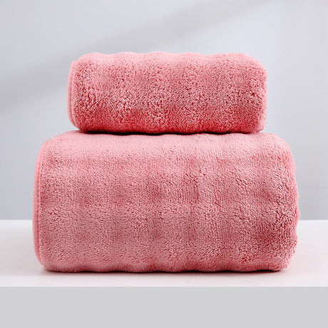 Wide Stripe Dark Stripe Coral Velvet Printing Towels Suit