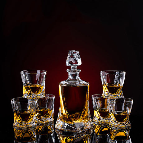 Thickened Whiskey Glass Set – Elegant European Crystal Wine Collection