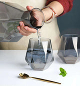 Geometric Glass Water Pots Set Geometric Glass Water Pots Set 3256804107901087-Transparent 5pcs drinkware sets 80