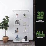 Modern White Floor Standing Glass Display Cabinet with 4 Dividers - Julia M LifeStyles