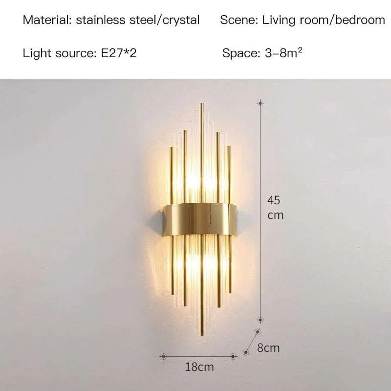 Gold/Black Modern Crystal Wall Lamp Gold/Black Modern Crystal Wall Lamp 3256804918892668-Gold - D18CM-Without bulb wall light fixtures 78