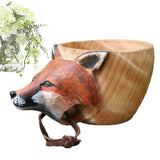 Hand Carved Wooden Mug Animal Wooden Cup Camping Wood Drinking Cup For Hiking Mountaineering Picnic Christmas Birthday New Year - Julia M LifeStyles