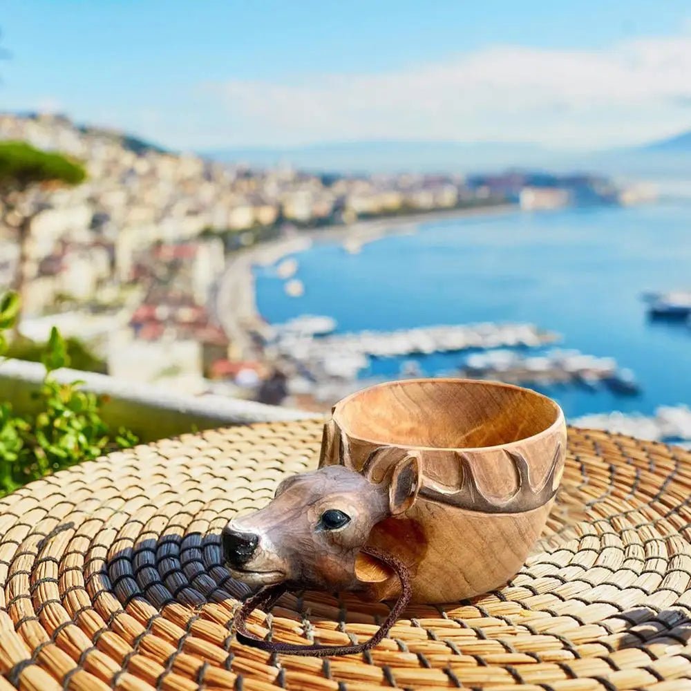 Hand Carved Wooden Mug Animal Wooden Cup Camping Wood Drinking Cup For Hiking Mountaineering Picnic Christmas Birthday New Year - Julia M LifeStyles