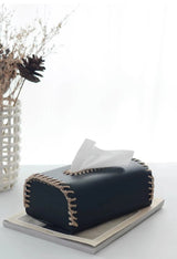 Handmade European Bicolor Leather Tissue Box for Elegant Home Décor - Julia M LifeStyles