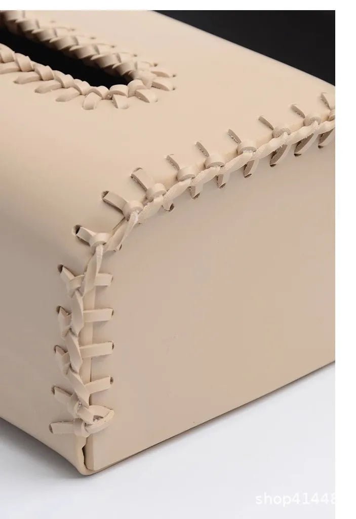 Handmade European Bicolor Leather Tissue Box for Elegant Home Décor - Julia M LifeStyles