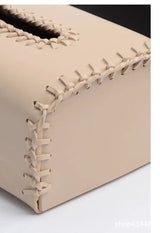 Handmade European Bicolor Leather Tissue Box for Elegant Home Décor - Julia M LifeStyles
