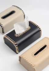 Handmade European Bicolor Leather Tissue Box for Elegant Home Décor - Julia M LifeStyles