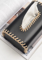 Handmade European Bicolor Leather Tissue Box for Elegant Home Décor - Julia M LifeStyles
