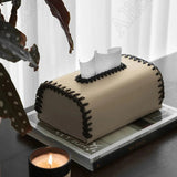 Handmade European Bicolor Leather Tissue Box for Elegant Home Décor - Julia M LifeStyles