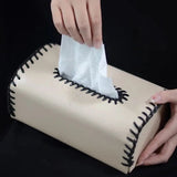 Handmade European Bicolor Leather Tissue Box for Elegant Home Décor - Julia M LifeStyles