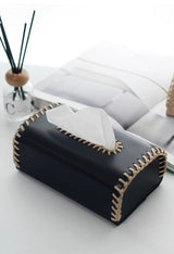 Handmade European Bicolor Leather Tissue Box for Elegant Home Décor - Julia M LifeStyles