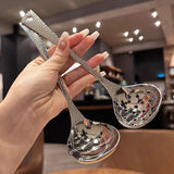 Hign-concerned Deep Stainless Steel Soup Spoon - Large Capacity Silver Flatware - Julia M LifeStyles