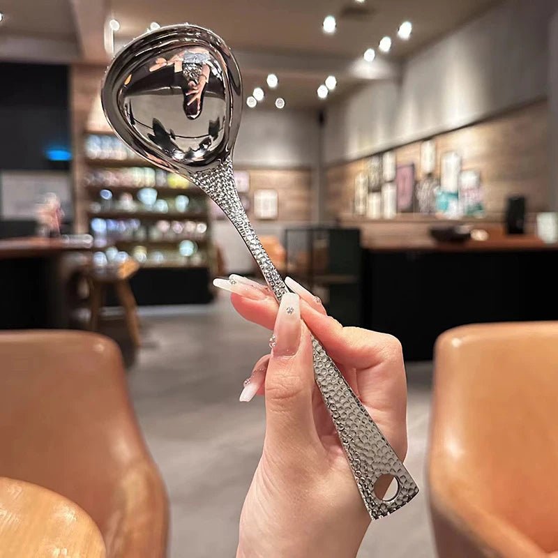 Hign-concerned Deep Stainless Steel Soup Spoon - Large Capacity Silver Flatware - Julia M LifeStyles