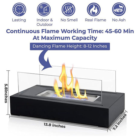 Indoor Fire Pit Mini Alcohol Lamp Fireplace Glass Table Accessories Personal Fireplace Indoor And Outdoor Camping Rectangle Fire Pit Alcohol Fireplace - Julia M LifeStyles