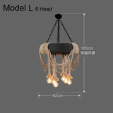 Industrial Rustic Pendant Light with Hanging Rope for Living and Dining Room - Julia M LifeStyles