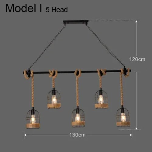 Industrial Rustic Pendant Light with Hanging Rope for Living and Dining Room - Julia M LifeStyles