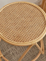 Japanese-Style Ins Rattan Glass Grid Red Small Coffee Table Minimalist Modern Creative Side Table Sofa Side Cabinet Double-Layer Small Table - Julia M LifeStyles