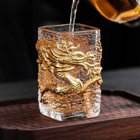 Elegant Golden Dragon Glass Tea & Beer Cups - Julia M LifeStyles
