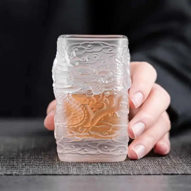 Elegant Golden Dragon Glass Tea & Beer Cups - Julia M LifeStyles