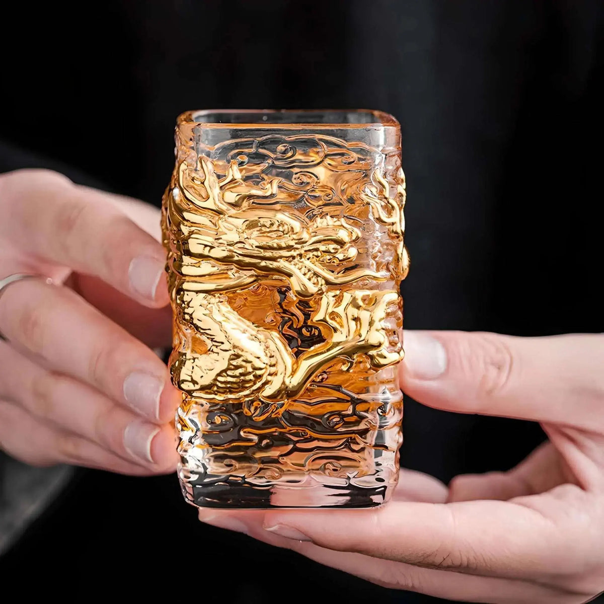 Elegant Golden Dragon Glass Tea & Beer Cups - Julia M LifeStyles