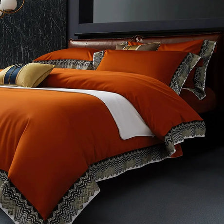 Premium Pima Cotton 4-Piece Bed Sheet Set in Geometric Design - Julia M LifeStyles