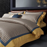 Premium Pima Cotton 4-Piece Bed Sheet Set in Geometric Design - Julia M LifeStyles