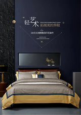 Premium Pima Cotton 4-Piece Bed Sheet Set in Geometric Design - Julia M LifeStyles