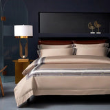 Premium Pima Cotton 4-Piece Bed Sheet Set in Geometric Design - Julia M LifeStyles