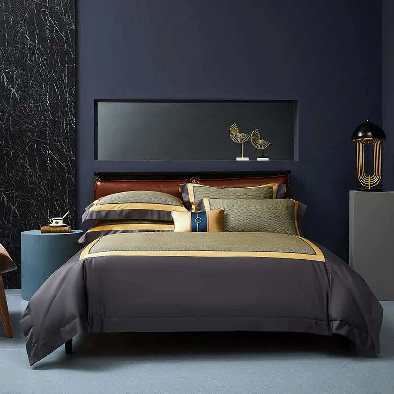 Elegant Geometric 4-Piece Pima Cotton Bed Sheet Set Julia M Home & Kitchen