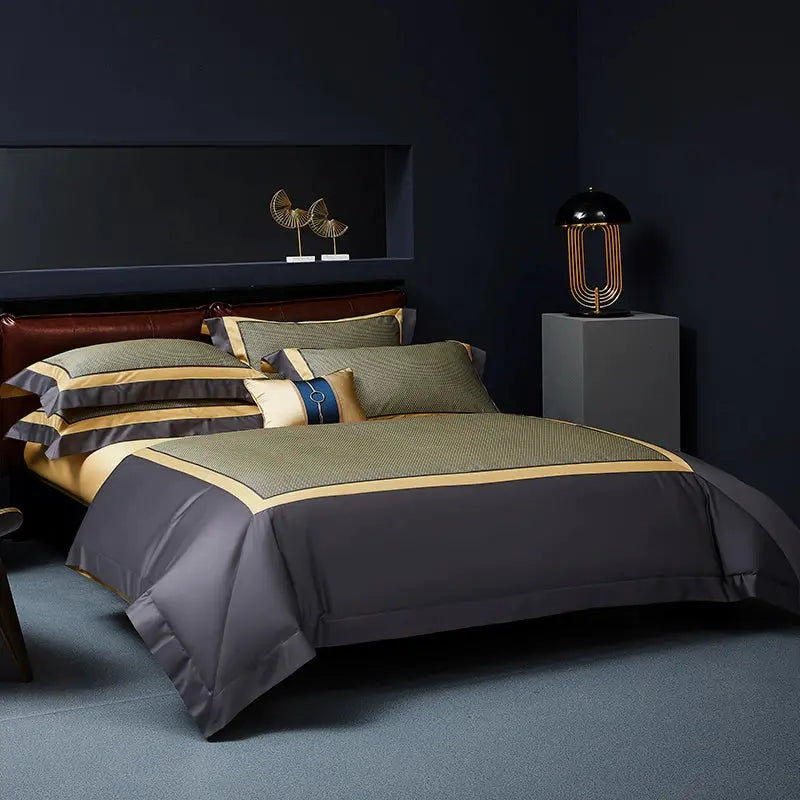 Elegant Geometric 4-Piece Pima Cotton Bed Sheet Set Julia M Home & Kitchen