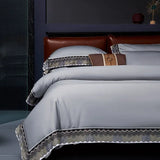Elegant Geometric 4-Piece Pima Cotton Bed Sheet Set Julia M Home & Kitchen