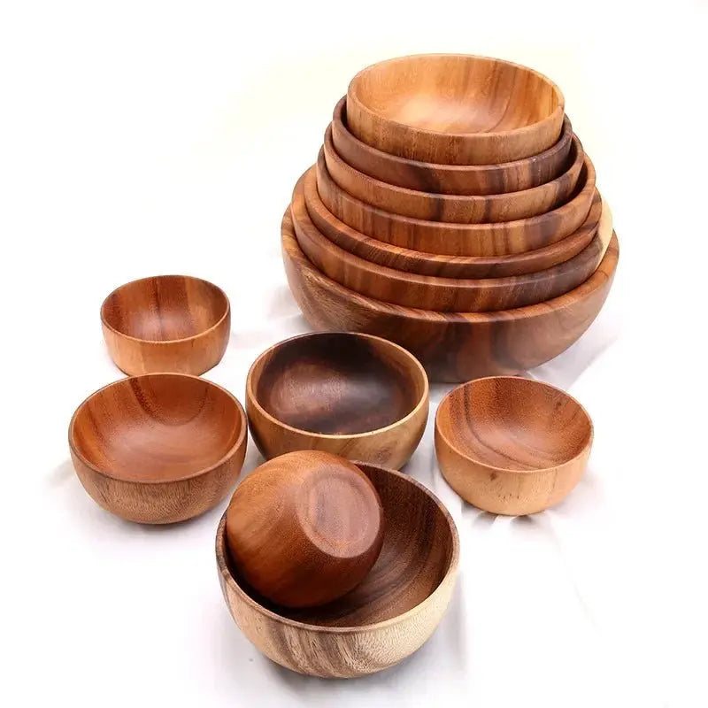 Japanese Style Fall-Proof Acacia Wood Children's Salad Bowl - Julia M LifeStyles