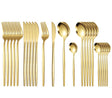 Cutlery Set Stainless Steel Knife Fork Set 24-Piece Tableware Set Golden Steak Knife Fork Spoon 6-Person Set eprolo