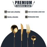 Cutlery Set Stainless Steel Knife Fork Set 24-Piece Tableware Set Golden Steak Knife Fork Spoon 6-Person Set eprolo