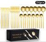 Cutlery Set Stainless Steel Knife Fork Set 24-Piece Tableware Set Golden Steak Knife Fork Spoon 6-Person Set eprolo