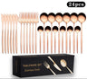 Cutlery Set Stainless Steel Knife Fork Set 24-Piece Tableware Set Golden Steak Knife Fork Spoon 6-Person Set eprolo