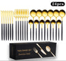 Cutlery Set Stainless Steel Knife Fork Set 24-Piece Tableware Set Golden Steak Knife Fork Spoon 6-Person Set eprolo