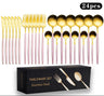 Cutlery Set Stainless Steel Knife Fork Set 24-Piece Tableware Set Golden Steak Knife Fork Spoon 6-Person Set eprolo