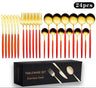 Cutlery Set Stainless Steel Knife Fork Set 24-Piece Tableware Set Golden Steak Knife Fork Spoon 6-Person Set eprolo