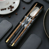 Several treasures Portable Wooden Three-Piece Tableware Kit 🥢🍴 - Julia M LifeStyles